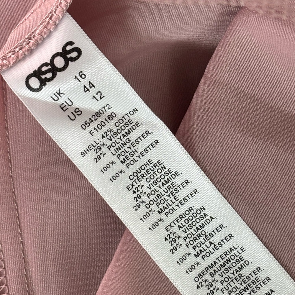 ASOS Lace Spaghetti Strap Midi Dress in Mauve lavender Size 12 - Picture 7 of 12
